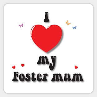 I love my foster mum heart doodle hand drawn design Magnet